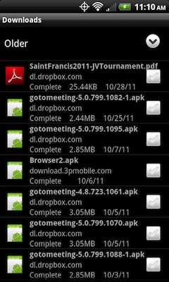Android Downloads Screenshot