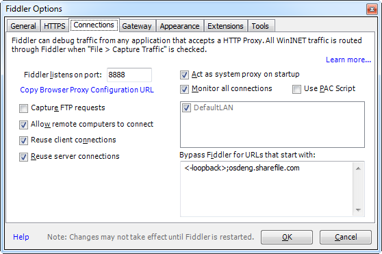 fiddler setup proxy on local pc