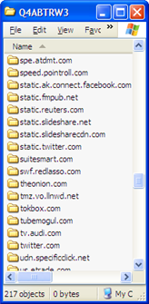 Screenshot of flash shared objects sub-directories