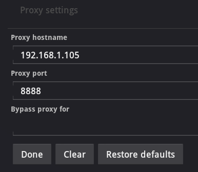 HTTP Proxy Settings