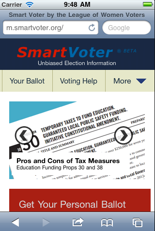 Smart Voter Mobile Site