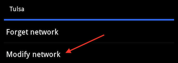 Tap on Modify Network