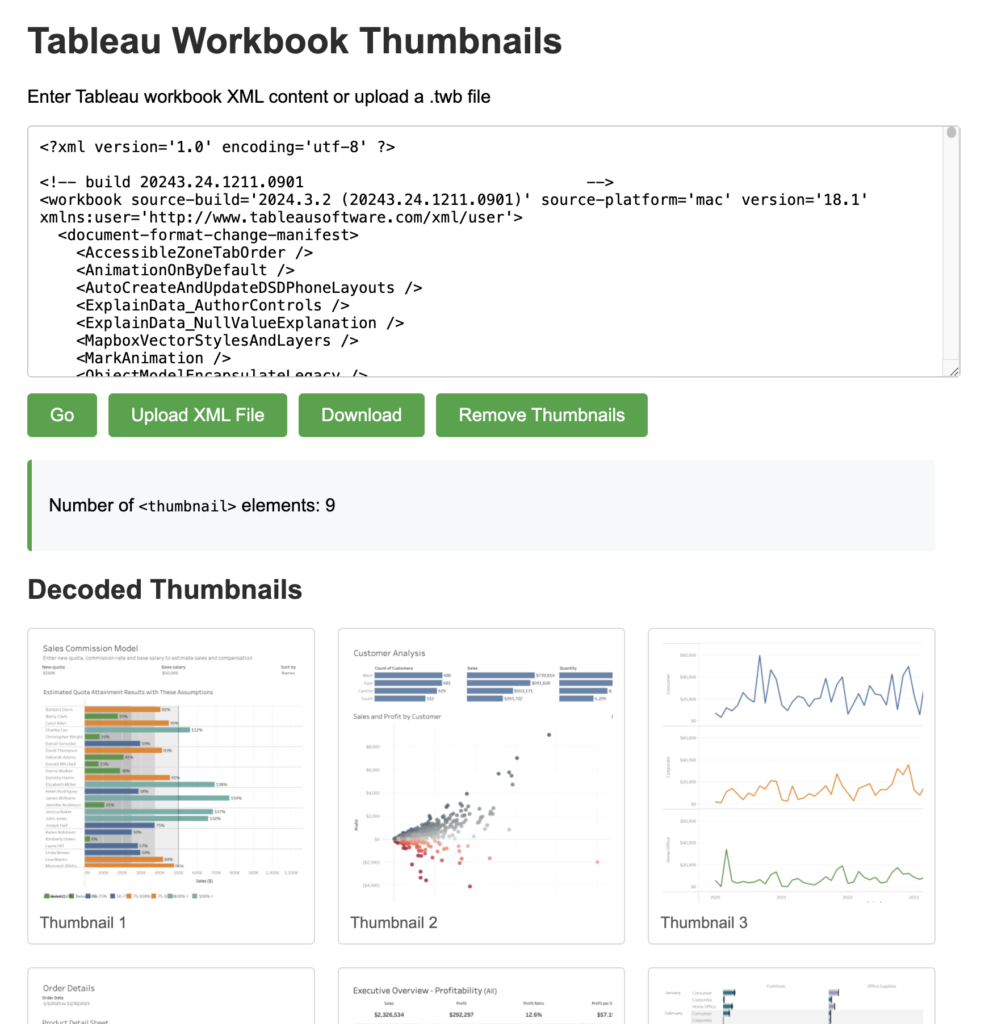 Tableau workbook thumbnail viewer created by Claude